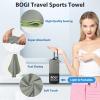BOGI Microfiber Travel Sports Towel-Quick Dry Towel, Soft Lightweight Microfiber Camping Towel Absorbent Compact Travel Towel for Camping Gym Beach Yoga Swimming Backpacking (S:16''x32'',2Pcs-Grey) view 4