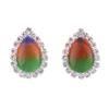 Grace Jun Fashion Rhinestone Opal Silver Plated Water Drop Clip on Earrings Non Piercing Bijouterie (Mix) view 1