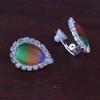 Grace Jun Fashion Rhinestone Opal Silver Plated Water Drop Clip on Earrings Non Piercing Bijouterie (Mix) view 2