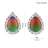 Grace Jun Fashion Rhinestone Opal Silver Plated Water Drop Clip on Earrings Non Piercing Bijouterie (Mix) view 3