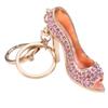 Keyring Chain Holder, Alloy Rhinestone Handbag Keychain Decoration Key Ring Organizer Clip for Girls Women Couple Gift (High Heel Shape ) view 3