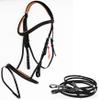Challenger Tack Horse English Padded Leather COB Riding Jumping Adjustable Bridle 803461TNC view 1