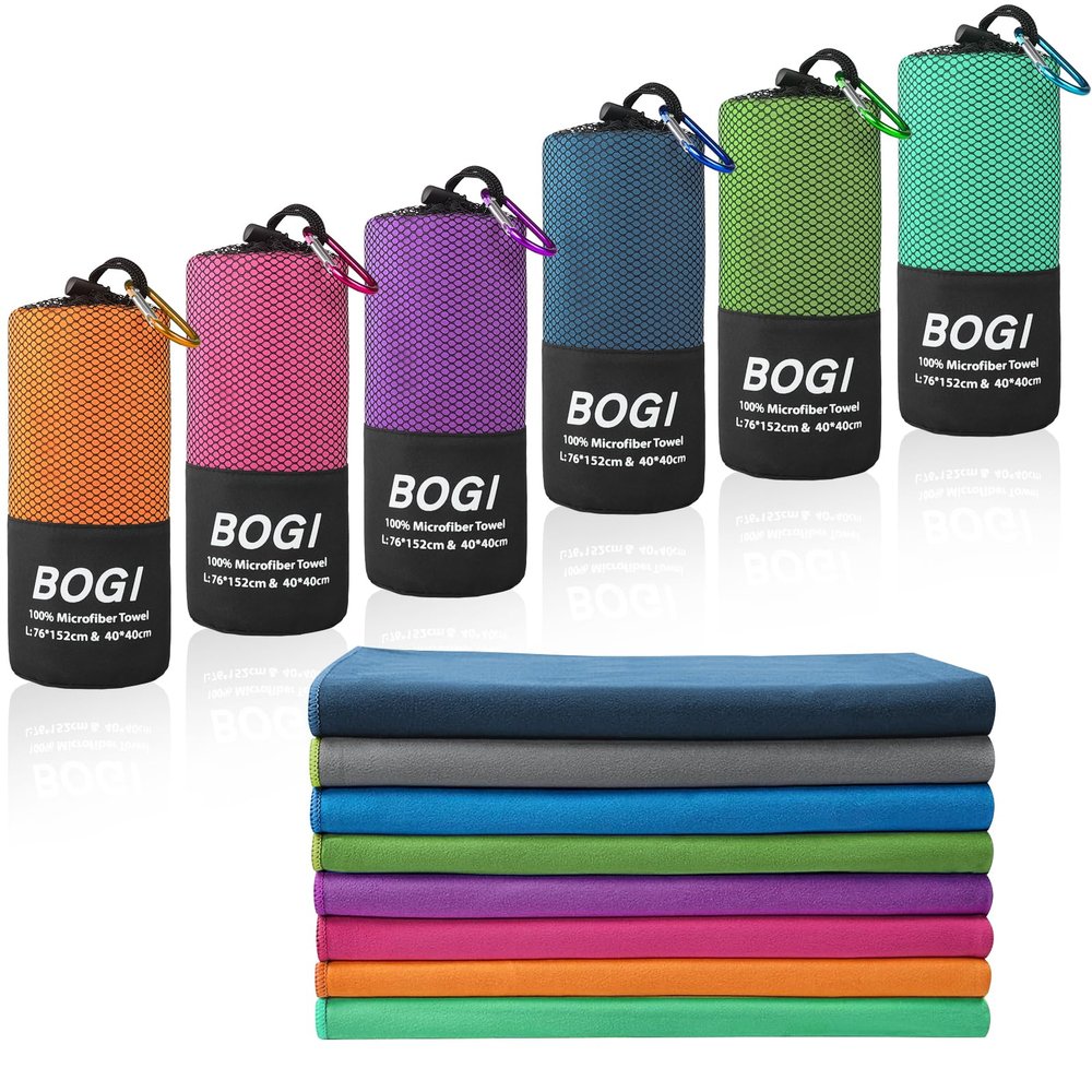 BOGI Microfiber Travel Sports Towel-Quick Dry Towel, Soft Lightweight Microfiber Camping Towel Absorbent Compact Travel Towel for Camping Gym Beach Bath Yoga Swimming Backpacking (M:40''x20''-Hpink)