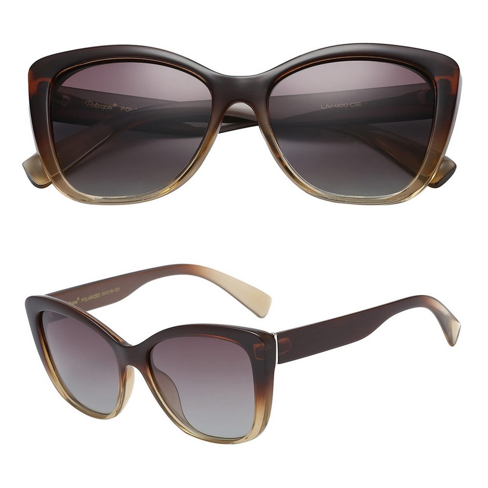 PolarSpex Polarized Cat Eye Sunglasses for Women Oversized UV400 Celebrity Fashion Sun Glasses for Beach or Driving