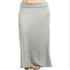 Women's Regular and Plus Size High Waisted and Fold Over Solid Long Maxi Skirt Made in USA (3XL, H.Grey) view 1