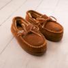 NORTY Size 1 Moccasin House Slippers for Kids- Slip-On Toddler Shoes for Boys and Girls - Suede - Runs True to Size - Chocolate view 3