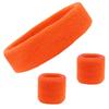 Kenz Laurenz Sweatband Set Cotton Sports Headband Terry Cloth Wristband Moisture Wicking Sweat Absorbing Athletic Exercise Basketball Wrist Sweatbands and Headbands (Orange) Fits Most view 1