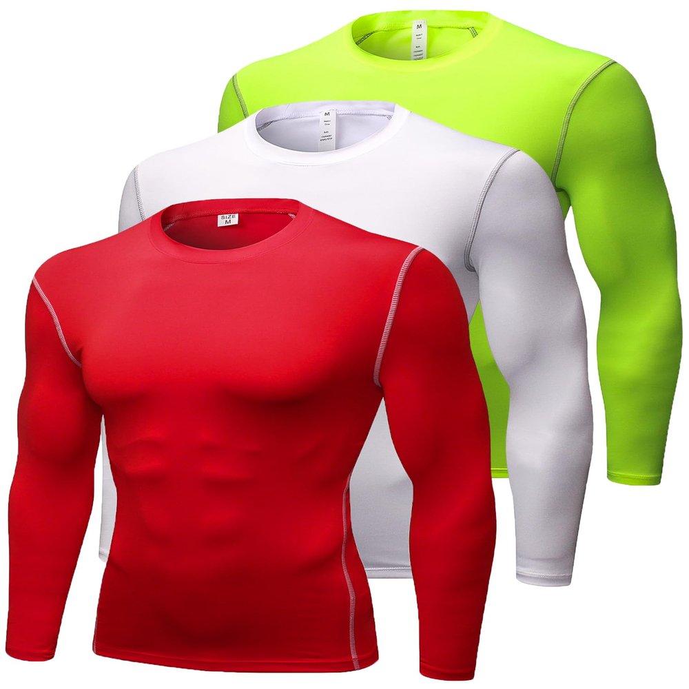 Compression Shirt Men Long Sleeve Thermal Workout Shirts Athletic Basketball Base Layer Undershirts Sports Top