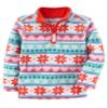 Carter's Girls Half Zip Striped Fleece Pullover Jacket (Multi-Colored Fair Isle, 6 Months) view 1