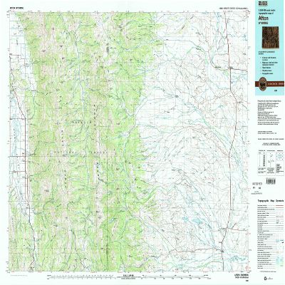 YellowMaps Afton WY topo map, 1:100000 Scale, 30 X 60 Minute, Historical, 1982, Updated 1982, 24.1 x 38.5 in - Tyvek