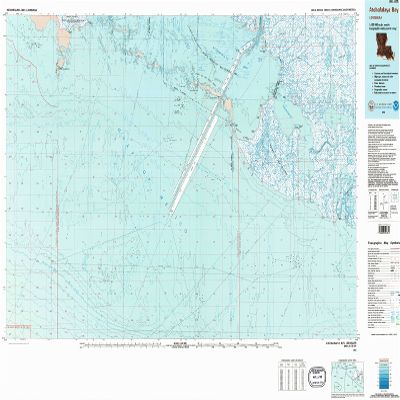 YellowMaps Atchafalaya Bay LA topo map, 1:100000 Scale, 30 X 60 Minute, Historical, 1983, Updated 1983, 27.1 x 43.8 in - Tyvek