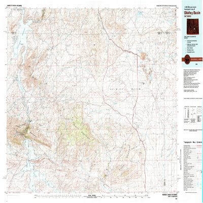 YellowMaps Shirley Basin WY topo map, 1:100000 Scale, 30 X 60 Minute, Historical, 1981, Updated 1981, 24.2 x 38.8 in - Tyvek