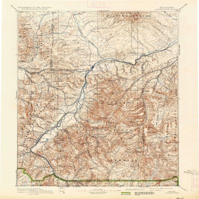 YellowMaps Livingston MT topo map, 1:250000 Scale, 1 X 1 Degree, Historical, 1893, Updated 1934, 19.9 x 15.3 in - Tyvek