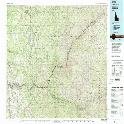 YellowMaps Kooskia ID topo map, 1:100000 Scale, 30 X 60 Minute, Historical, 1981, Updated 1981, 24.1 x 37.5 in - Tyvek