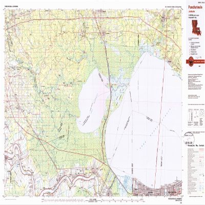 YellowMaps Ponchatoula LA topo map, 1:100000 Scale, 30 X 60 Minute, Historical, 1983, Updated 1984, 24 x 43.9 in - Tyvek