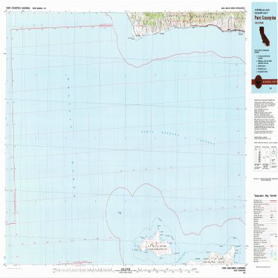 YellowMaps Point Conception CA topo map, 1:100000 Scale, 30 X 60 Minute, Historical, 1981, Updated 1981, 24.1 x 42.2 in - Tyvek