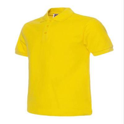 Jueshanzj Mens Polo Shirt Short Sleeve Cotton Basic Tee Pure Color Tops Yellow X-Large