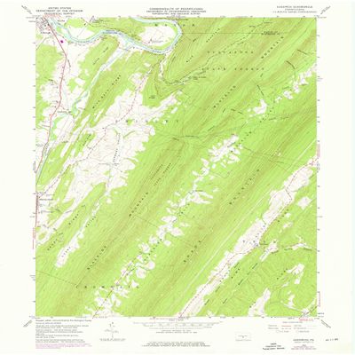 YellowMaps Aughwick PA topo map, 1:24000 Scale, 7.5 X 7.5 Minute, Historical, 1959, Updated 1976, 27 x 22.1 in - Tyvek
