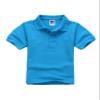 Jueshanzj Boys Polo Shirt Short Sleeve Cotton Basic Tee Pure Color Summer Tops Lake Blue L(140-145cm) view 1