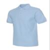 Jueshanzj Mens Polo Shirt Short Sleeve Cotton Basic Tee Pure Color Tops Sky Blue Medium view 1