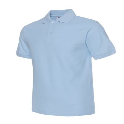 Jueshanzj Mens Polo Shirt Short Sleeve Cotton Basic Tee Pure Color Tops Sky Blue X-Large