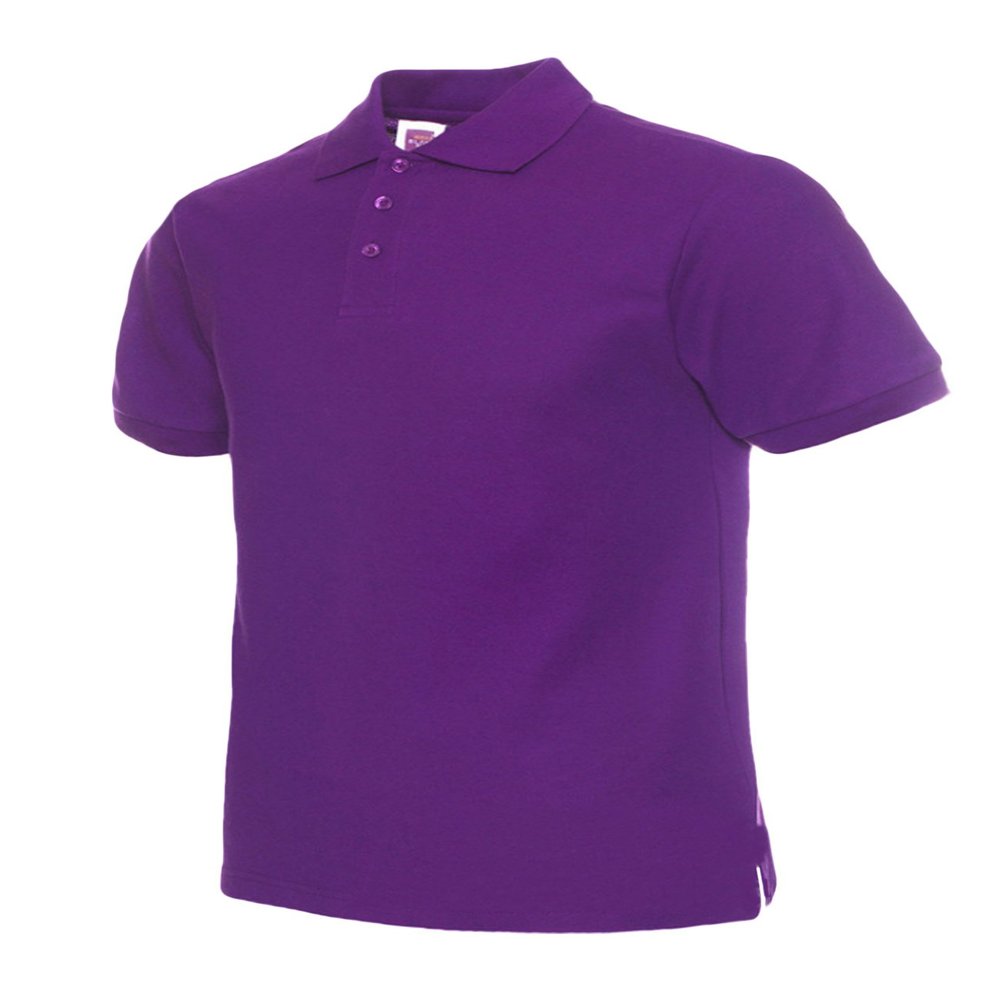 Jueshanzj Mens Polo Shirt Short Sleeve Cotton Basic Tee Pure Color Tops Purple X-Large