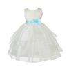 ekidsbridal Ivory Satin Shimmering Organza Flower Girl Dress Baptism 4613T 2 view 2