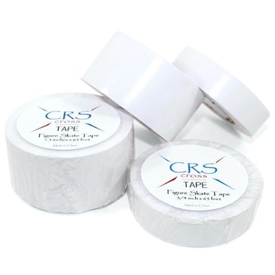 CRS Cross Figure Skate Tape. 3/4 Inch Wide White. Protection for Leather Figure Skates. White and Shiny Skate Boots - No Need for Polish. Tape Your Ice Skating Laces to Keep Them Tied Tight.