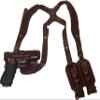 1911 3" Leather Shoulder Gun Holster Horizontal RH Right Hand Brown Concealed Carry view 1