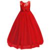 Prom Dress - Dress for Kids - Girls Party Dress jr Bridesmaid Dresses - Flower Girl Pageant Embroidery Lace Tulle Dress for Kids Wedding Bridesmaid Birthday Party Formal Princess Gown Red 7-8 Years view 2