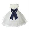 ekidsbridal Ivory Satin Shimmering Organza Flower Girl Dress Baptism 4613T 2 view 1