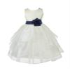 ekidsbridal Ivory Satin Shimmering Organza Flower Girl Dress Baptism 4613T 2 view 2