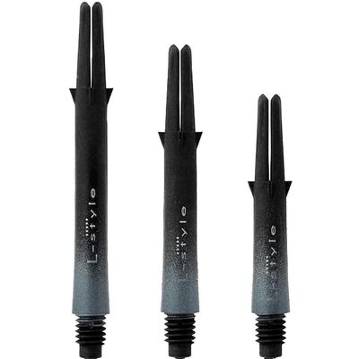 LSTYLE Carbon Dart Shafts  Locked Two Tone with Cap  330  Black/Silver