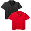 Amazon Essentials Boys' Short-Sleeve Active Performance Polo Shirts, Pack of 2, Black/Red, X-Large view 1