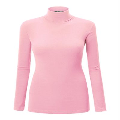 LL WT950 Womens Premium Long Sleeve Turtleneck Lightweight Pullover Top Sweater XXXL Pink