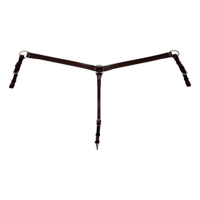 Circle Y Straight 1 1/2in Tooled Breast Collar Wal