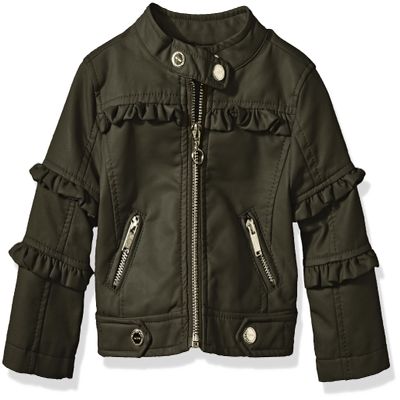 Urban Republic Baby Girls Faux PU Jacket, Green, 18M