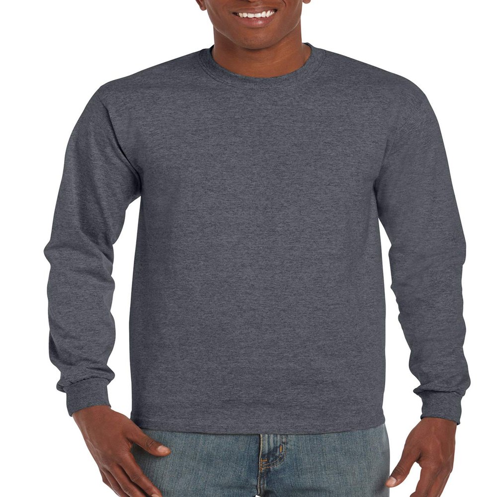 Gildan Adult 5.5 oz., 50/50 Long-Sleeve T-Shirt M Dark Heather