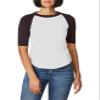 Augusta Sportswear Youth Baseball Quarter Sleeve Tee, White/Black, Large view 1