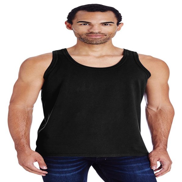 Unisex 5.5 oz., 100% Ringspun Cotton Garment-Dyed Tank 3XL BLACK