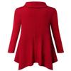 Bulotus Women's Long Sleeve Drawstring Cowl Neck Asymmetrical Hem Tunic Top with Pockets,Red,Small view 4