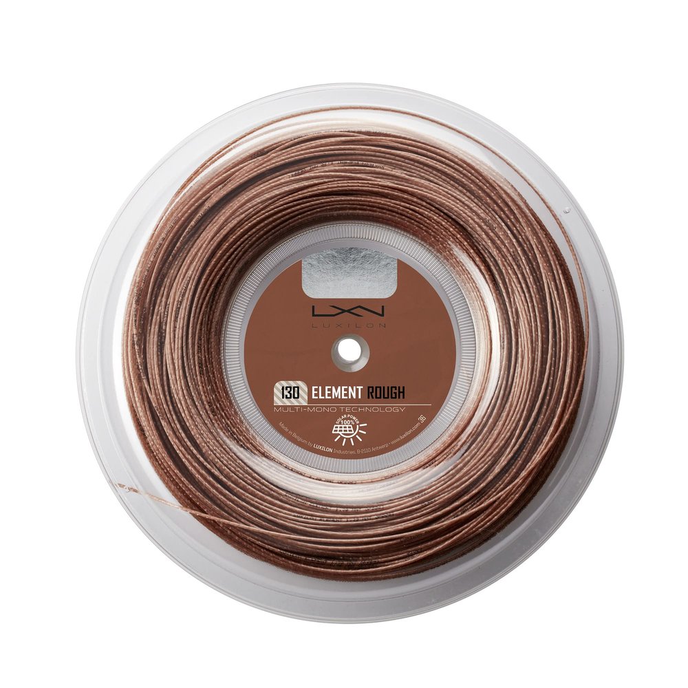 Luxilon Element Rough 130 Tennis String - 200m Reel, Brown