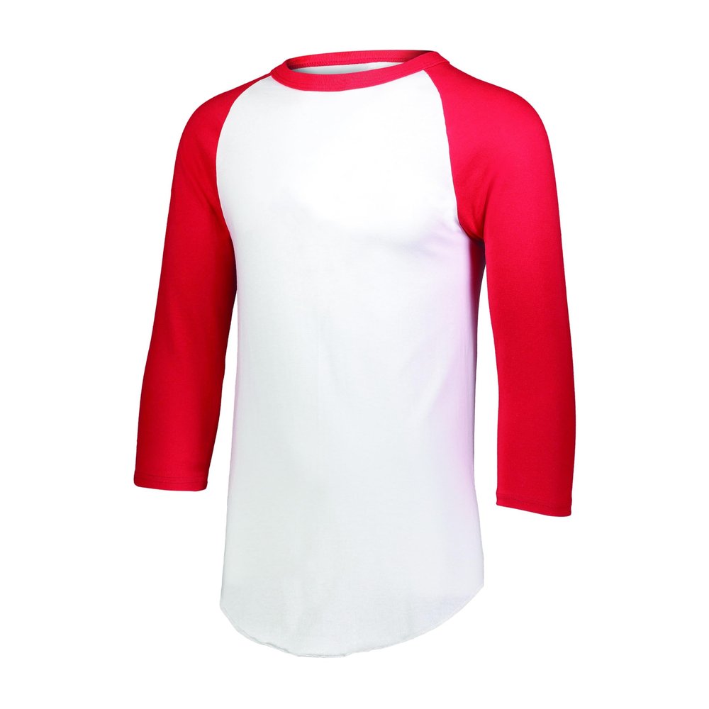 Augusta Sportswear Mens Baseball Jersey - Crew Neck, 3/4 Sleeve, Soft Cotton Blend for Practice and Game Day Wear F3