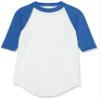 Augusta Sportswear Youth Baseball Quarter Sleeve Tee, White/Royal, Medium view 1