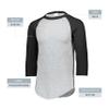 Augusta Sportswear Mens Baseball Jersey - Crew Neck, 3/4 Sleeve, Soft Cotton Blend for Practice and Game Day Wear PB view 4