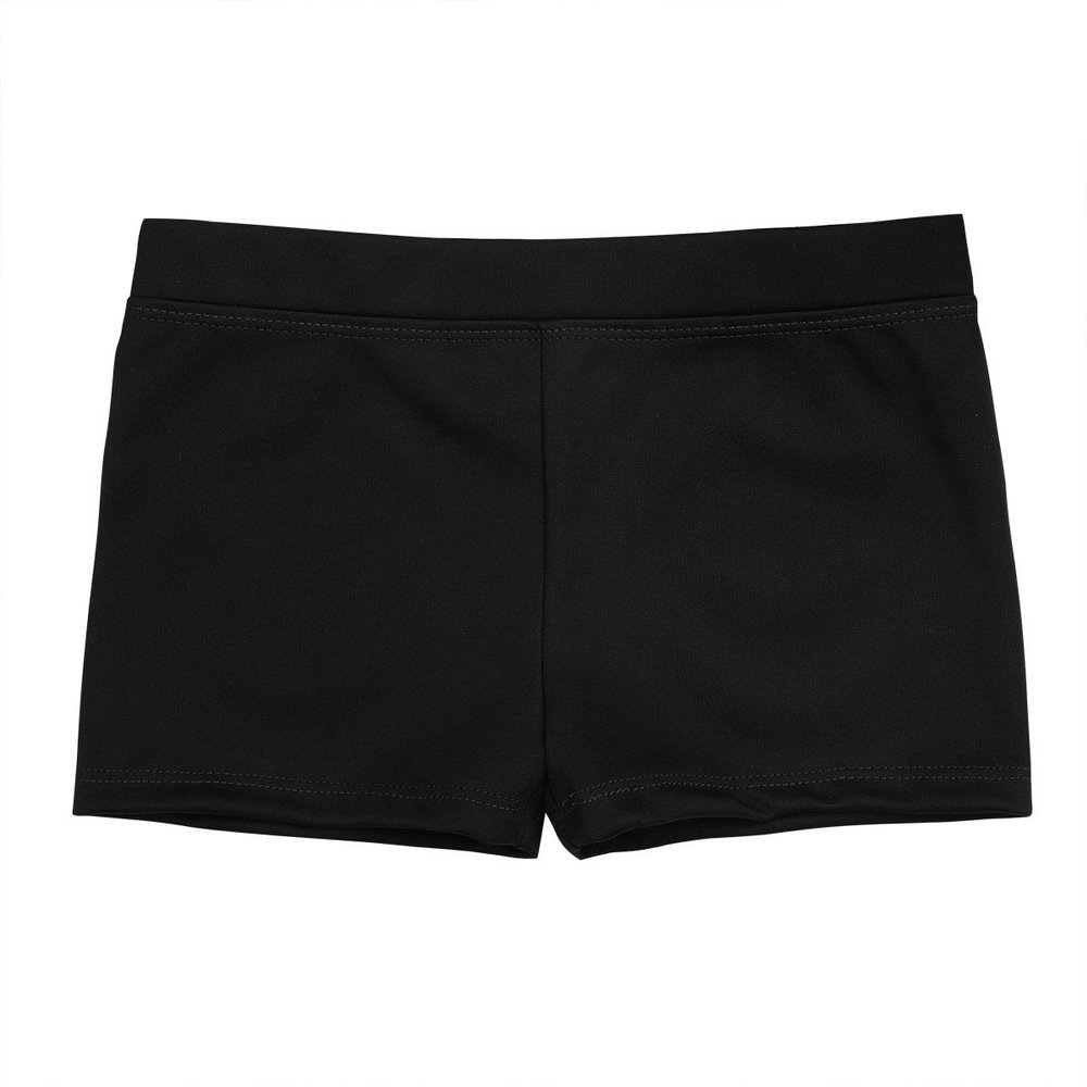 FEESHOW Girls Stretch Gymnastics Ballet Dance Booty Shorts Underwear Gym Yoga Sports Cycling Running Shorts Black 6
