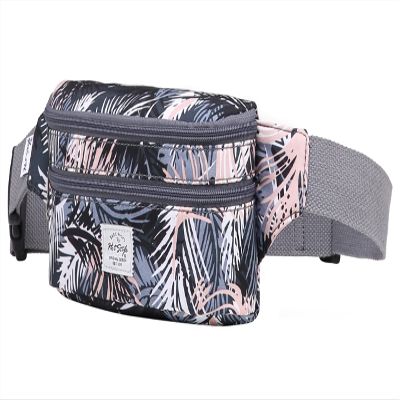 HotStyle 521s Fashion Fanny Pack, Small Waist Bag for Hiking, Cross Body Style Cute for Women, Kids & Girls, Tropical, Grey