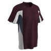 Champro Men's Standard Relief V-Neck Baseball Jersey, Maroon,Graphite,White, Adult Medium view 1