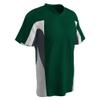 Champro Boys' Relief V-Neck Baseball Jersey, Forest Green,Graphite,White, Youth Medium view 1