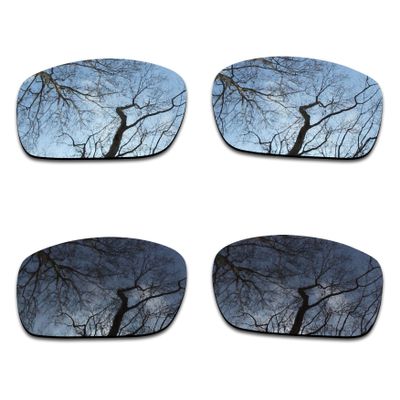ToughAsNails 2 Pair Polarized Lens Replacement for Oakley X Squared Black&Silver Chrome